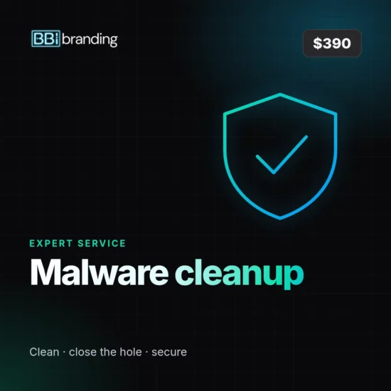 Malware cleanup, $390: Bin Bin Ink product graphic